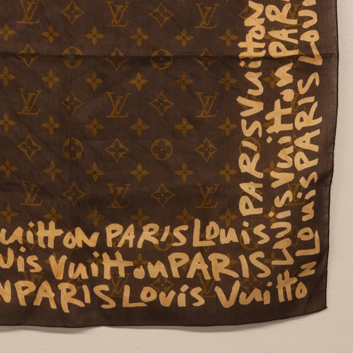 LOUIS VUITTON Monogram Graffiti Scarf Brown LV Auth bs36792V
