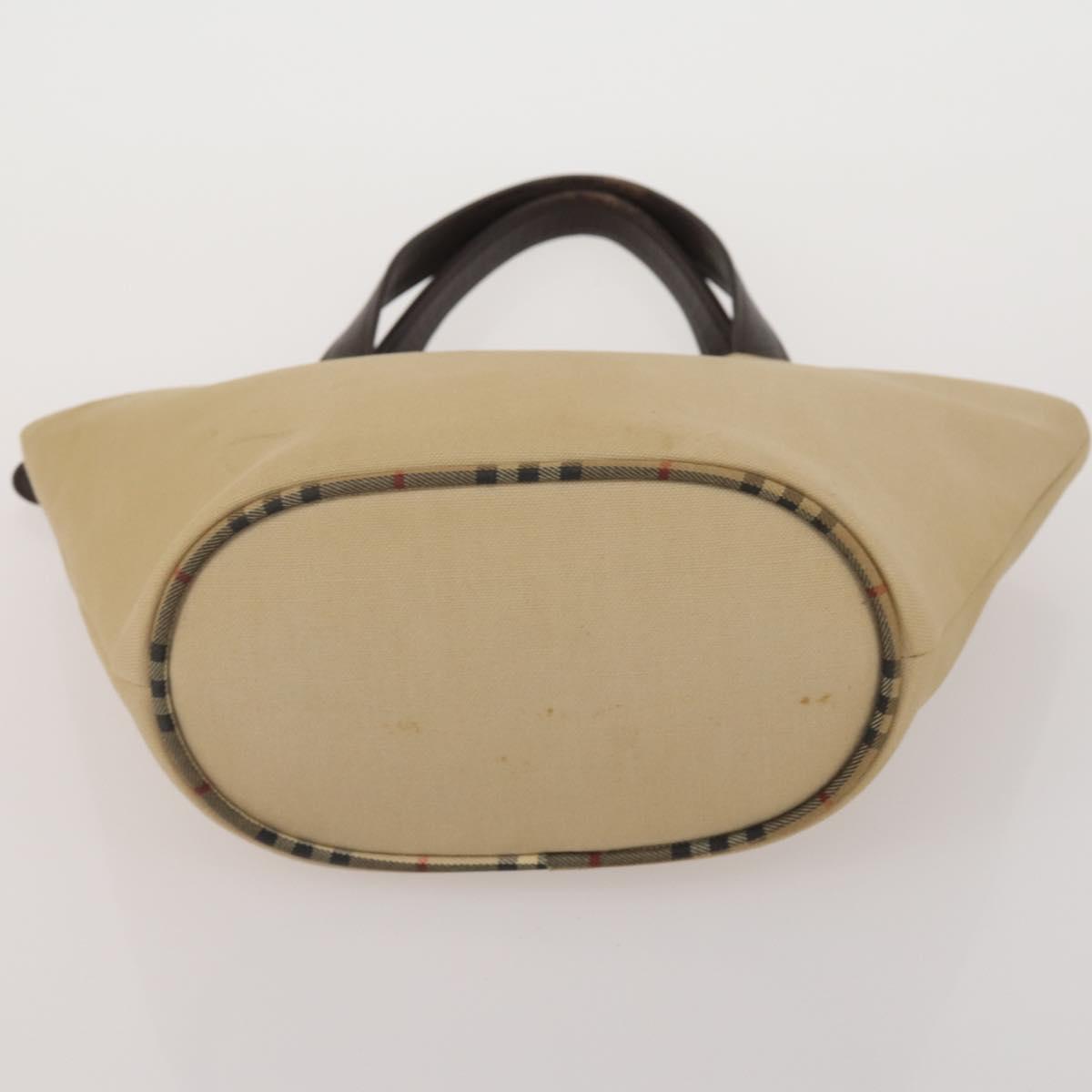 Burberrys Nova Check Blue Label Bag Canvas Leather 2way 3 Set Black Auth bs36794