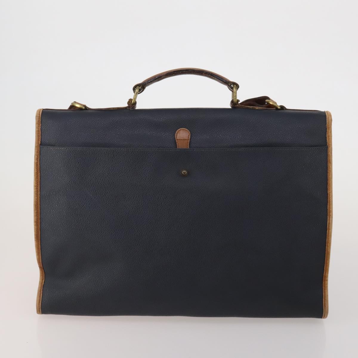 Burberrys Nova Check Blue Label Bag Canvas Leather 2way 3 Set Black Auth bs36794