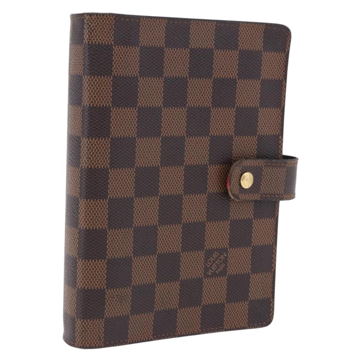 LOUIS VUITTON Damier Ebene Agenda MM Day Planner Cover R20240 LV Auth bs36806