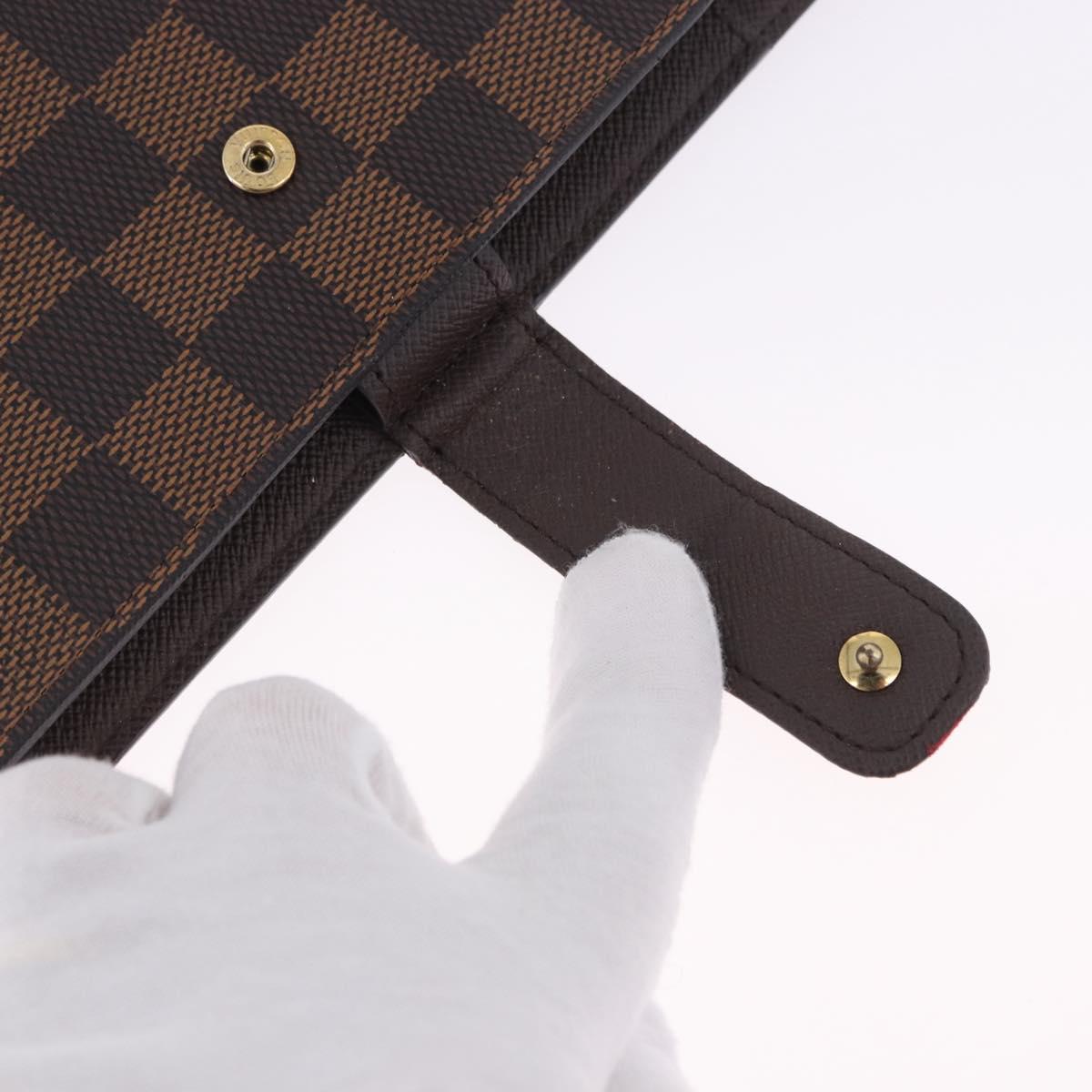 LOUIS VUITTON Damier Ebene Agenda MM Day Planner Cover R20240 LV Auth bs36806