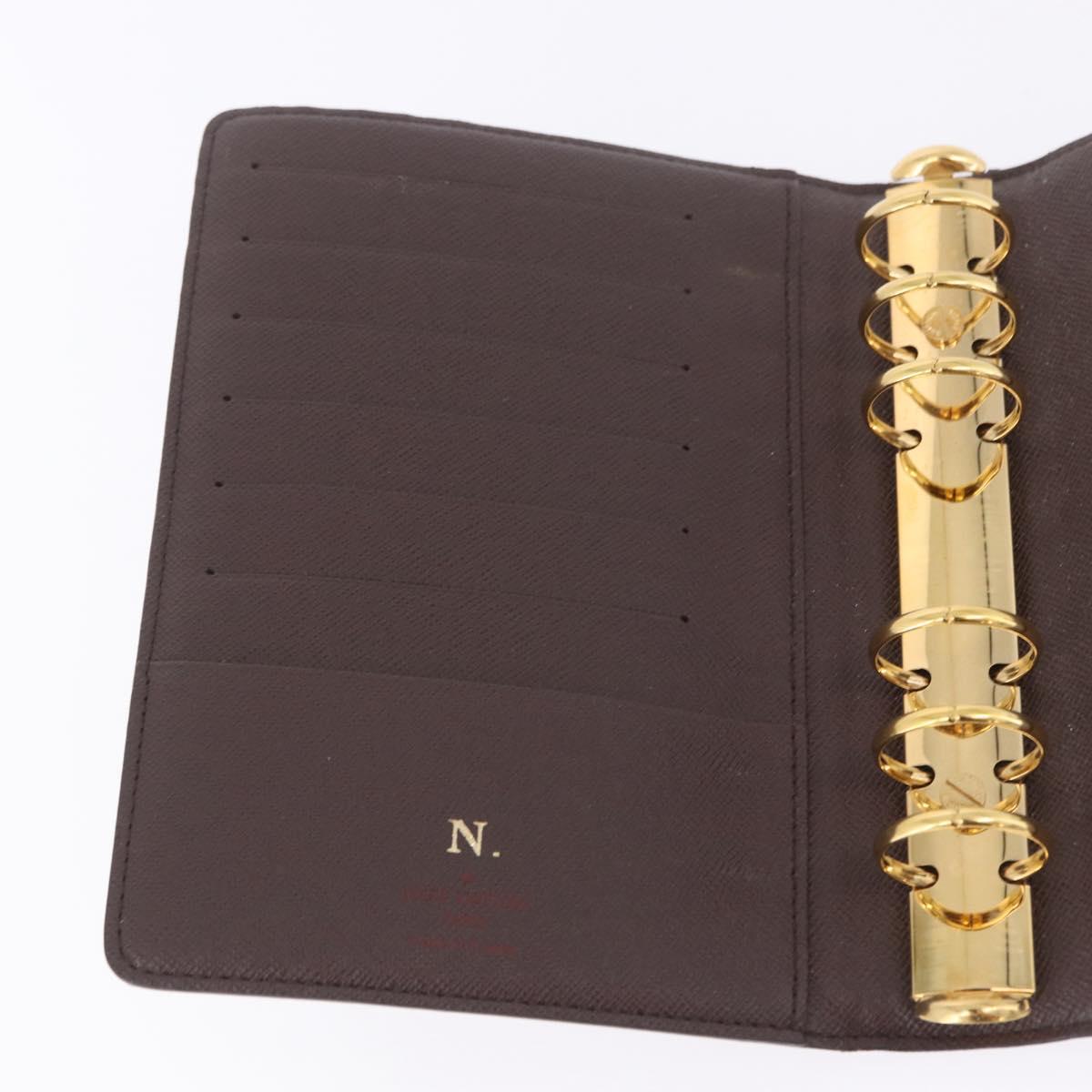 LOUIS VUITTON Damier Ebene Agenda MM Day Planner Cover R20240 LV Auth bs36806