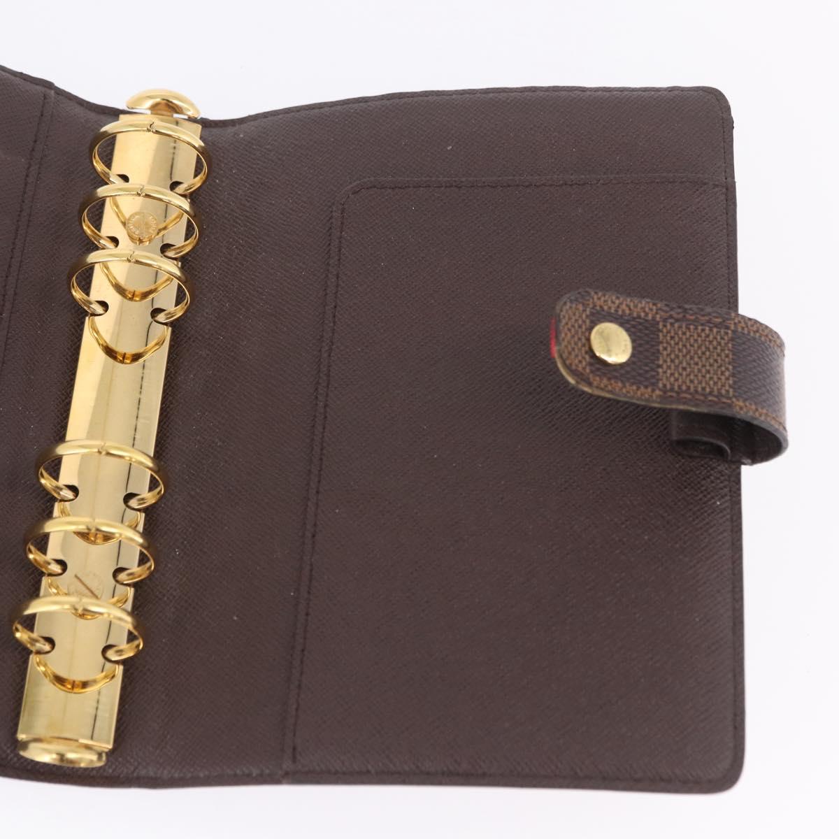 LOUIS VUITTON Damier Ebene Agenda MM Day Planner Cover R20240 LV Auth bs36806