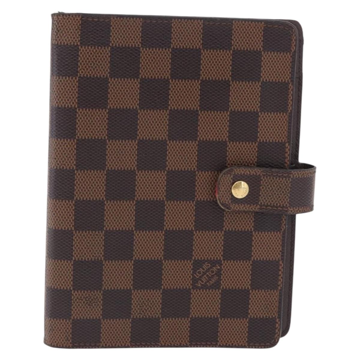 LOUIS VUITTON Damier Ebene Agenda MM Day Planner Cover R20240 LV Auth bs36806