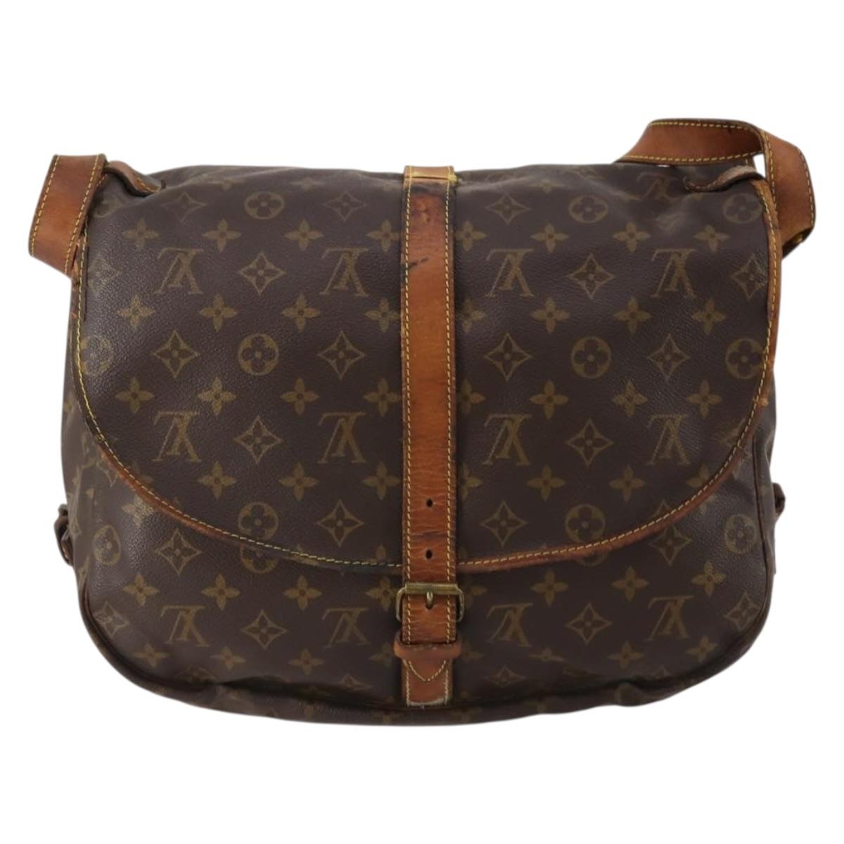 LOUIS VUITTON Monogram Saumur 35 Shoulder Bag M42254 LV Auth bs36807