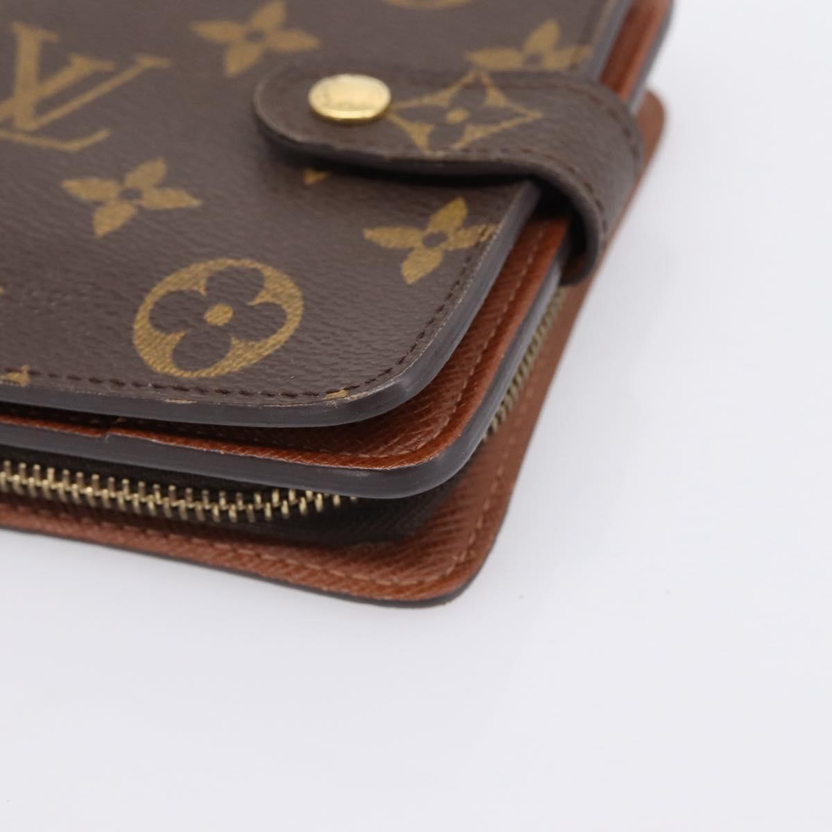 LOUIS VUITTON Monogram Compact Zip Wallet M61667 LV Auth bs36811