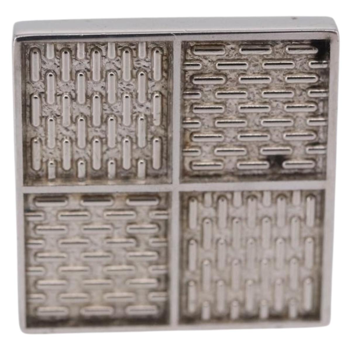 LOUIS VUITTON Bouton de Manchette Digit Cuffs Ag925 Silver LV Auth bs36812