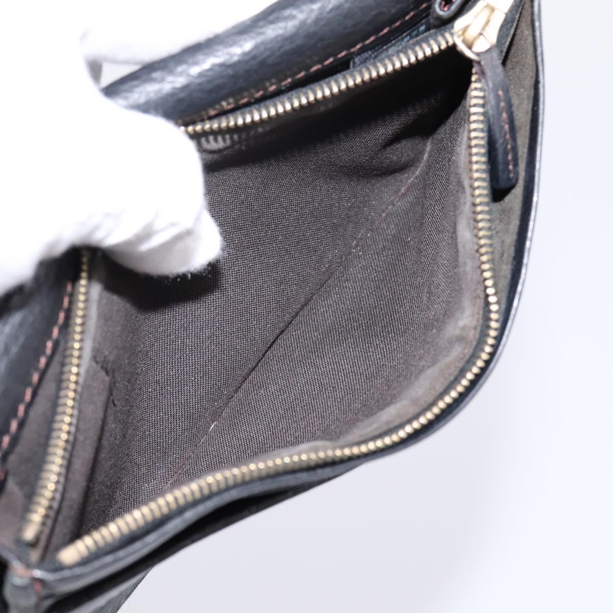 FENDI Zucchino Canvas Long Wallet Black Gold Auth bs36814