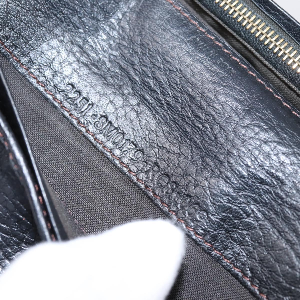 FENDI Zucchino Canvas Long Wallet Black Gold Auth bs36814