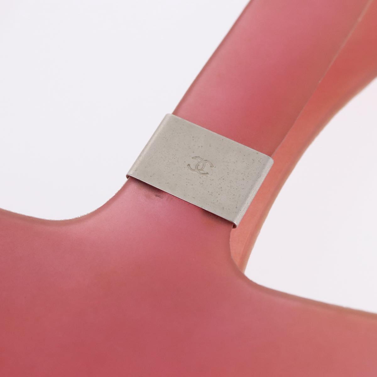 CHANEL Tote Bag Rubber Pink CC Auth bs36817