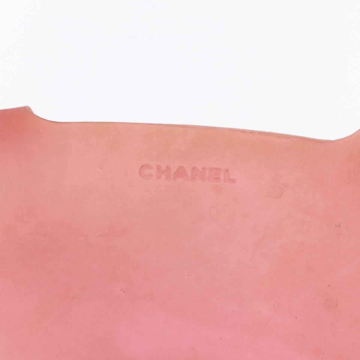 CHANEL Tote Bag Rubber Pink CC Auth bs36817