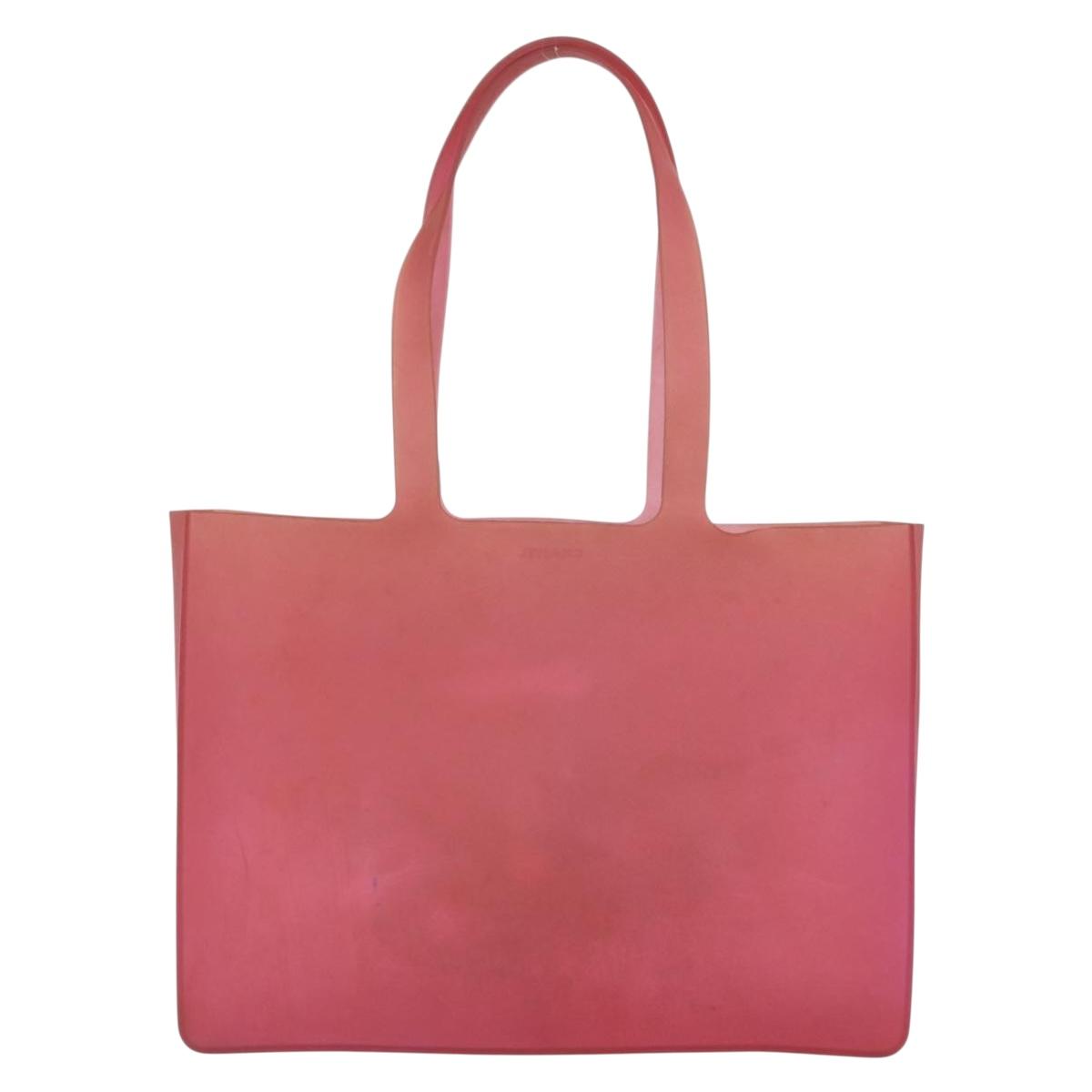 CHANEL Tote Bag Rubber Pink CC Auth bs36817