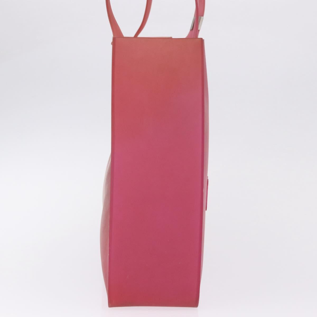 CHANEL Tote Bag Rubber Pink CC Auth bs36817