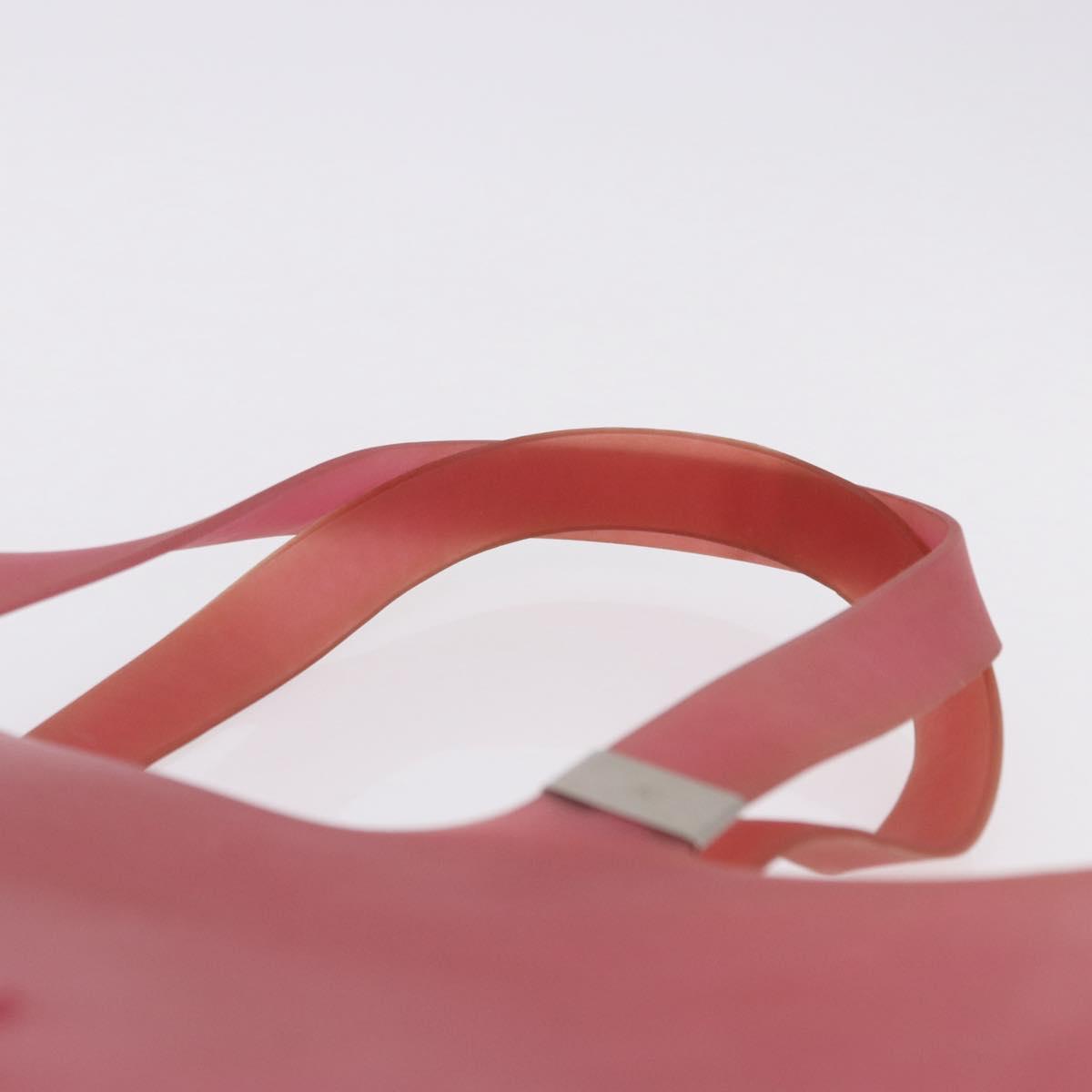 CHANEL Tote Bag Rubber Pink CC Auth bs36817