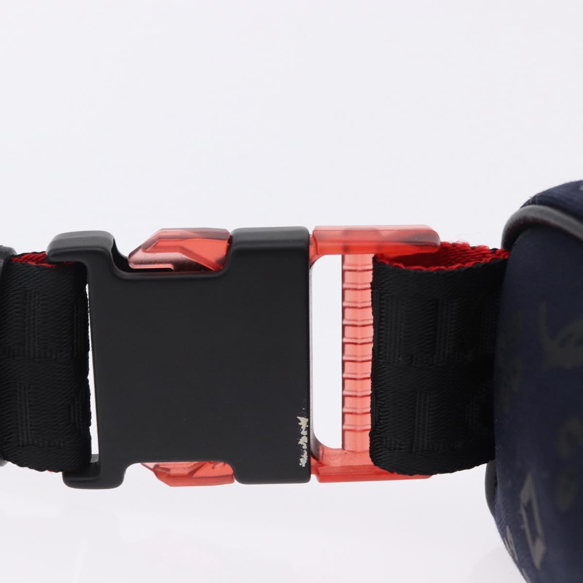 Christian Louboutin Waist Pouch Canvas Navy Silver Auth bs36819V
