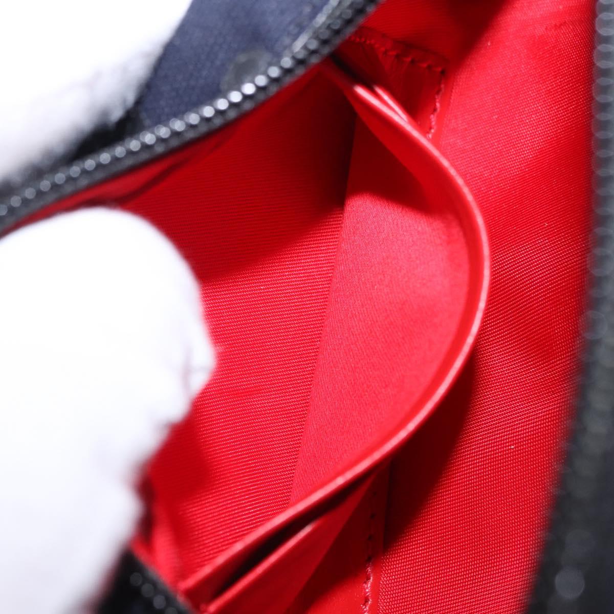 Christian Louboutin Waist Pouch Canvas Navy Silver Auth bs36819V