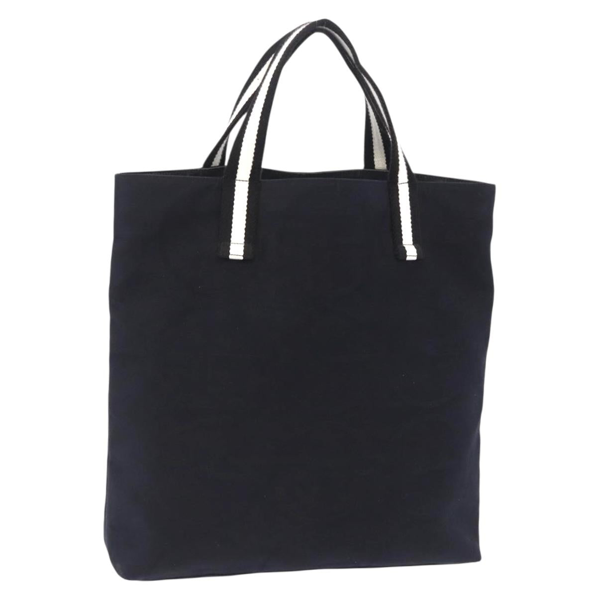 GUCCI Tote Bag Canvas Navy 123439 Auth bs36820