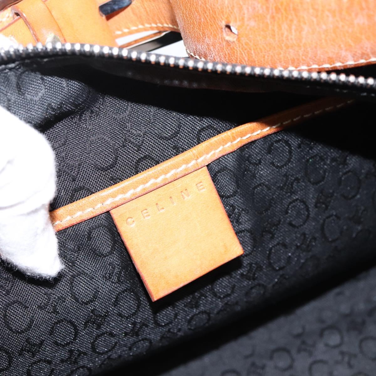 CELINE C Macadam Canvas Hand Bag Suede Black Silver Auth bs36821