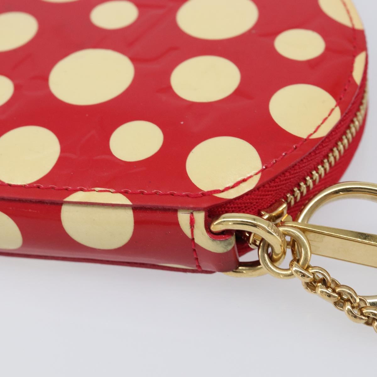 LOUIS VUITTON Vernis Dot Infinity Porte Monnaie Chapeau Red M91570 Auth bs36828A