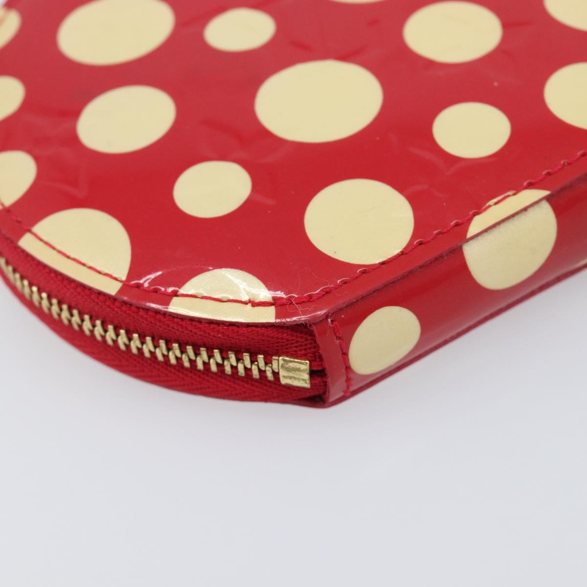 LOUIS VUITTON Vernis Dot Infinity Porte Monnaie Chapeau Red M91570 Auth bs36828A