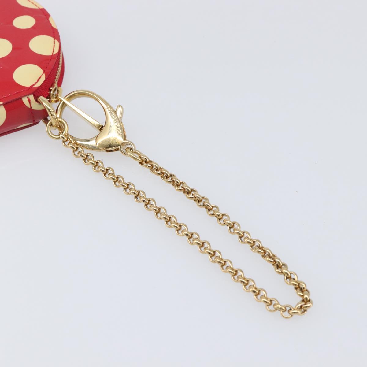 LOUIS VUITTON Vernis Dot Infinity Porte Monnaie Chapeau Red M91570 Auth bs36828A