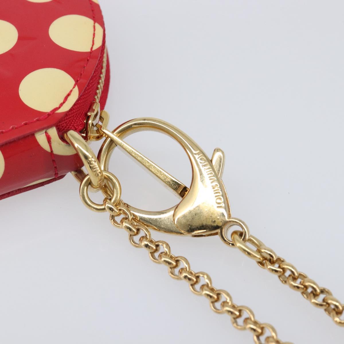 LOUIS VUITTON Vernis Dot Infinity Porte Monnaie Chapeau Red M91570 Auth bs36828A