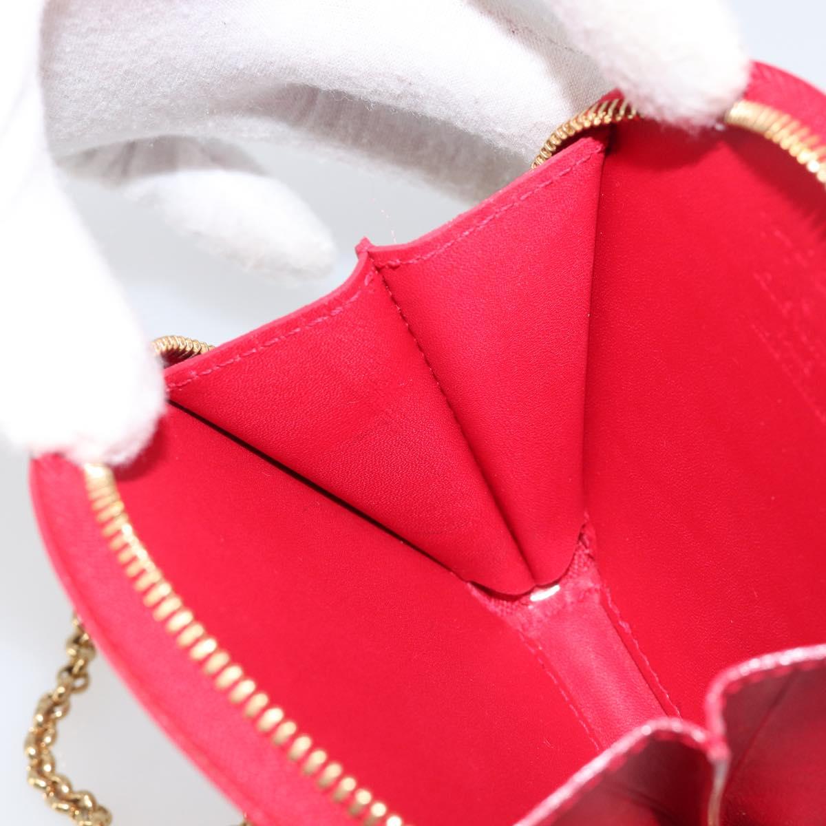LOUIS VUITTON Vernis Dot Infinity Porte Monnaie Chapeau Red M91570 Auth bs36828A