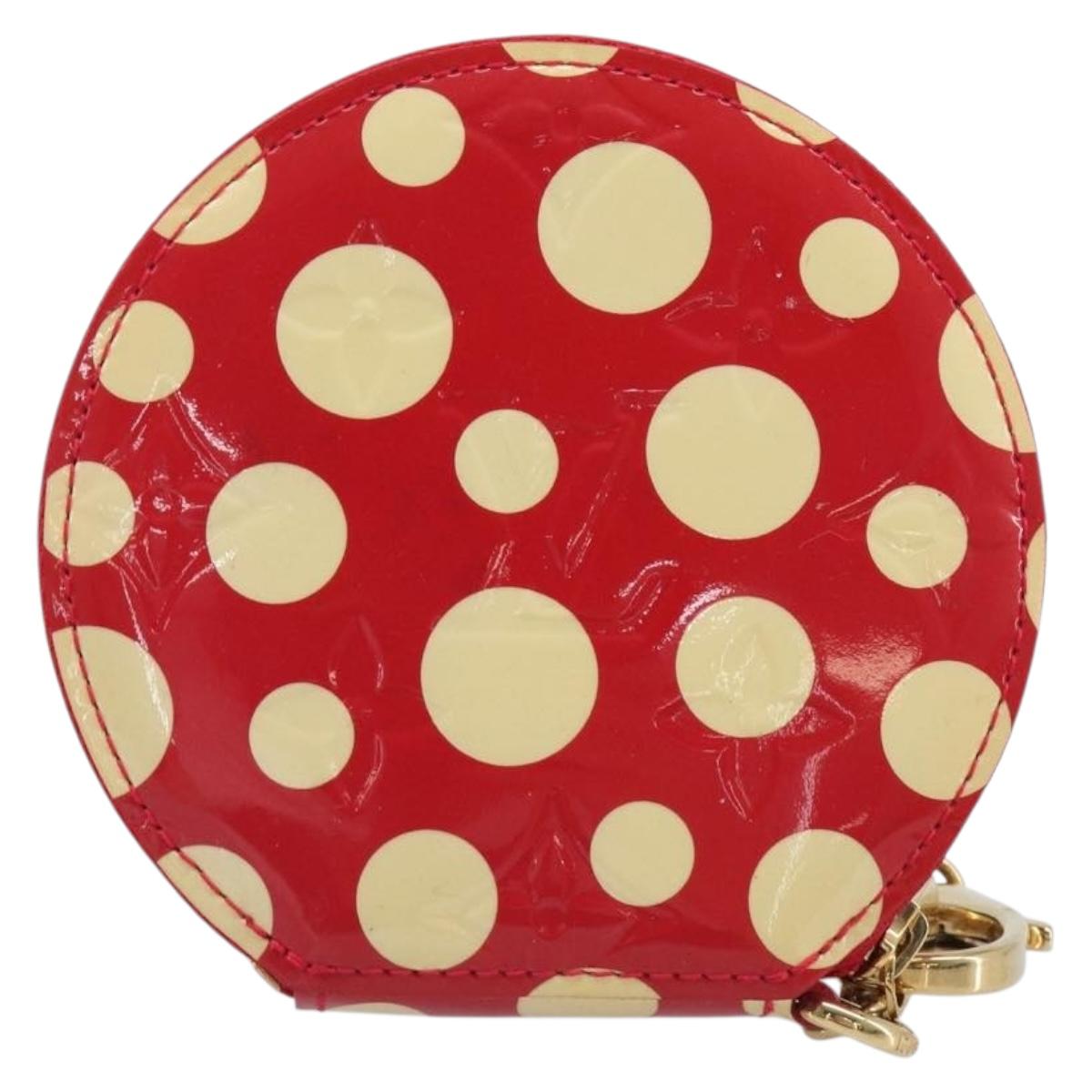 LOUIS VUITTON Vernis Dot Infinity Porte Monnaie Chapeau Red M91570 Auth bs36828A