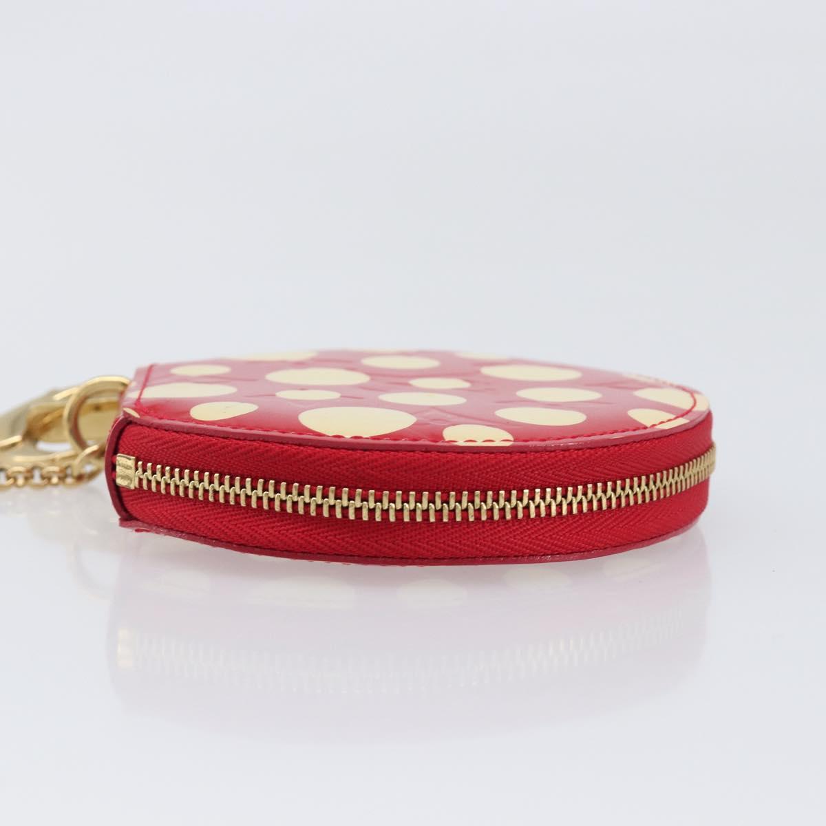LOUIS VUITTON Vernis Dot Infinity Porte Monnaie Chapeau Red M91570 Auth bs36828A