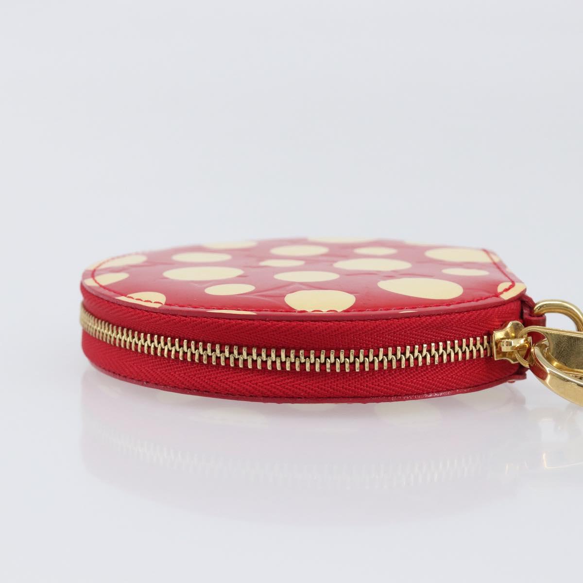 LOUIS VUITTON Vernis Dot Infinity Porte Monnaie Chapeau Red M91570 Auth bs36828A