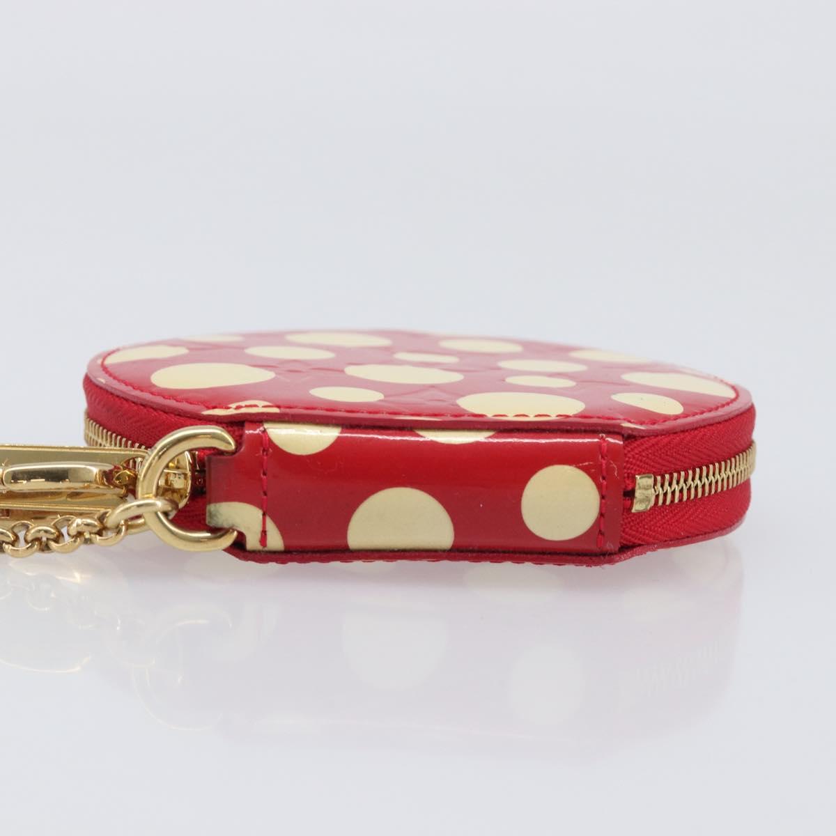 LOUIS VUITTON Vernis Dot Infinity Porte Monnaie Chapeau Red M91570 Auth bs36828A