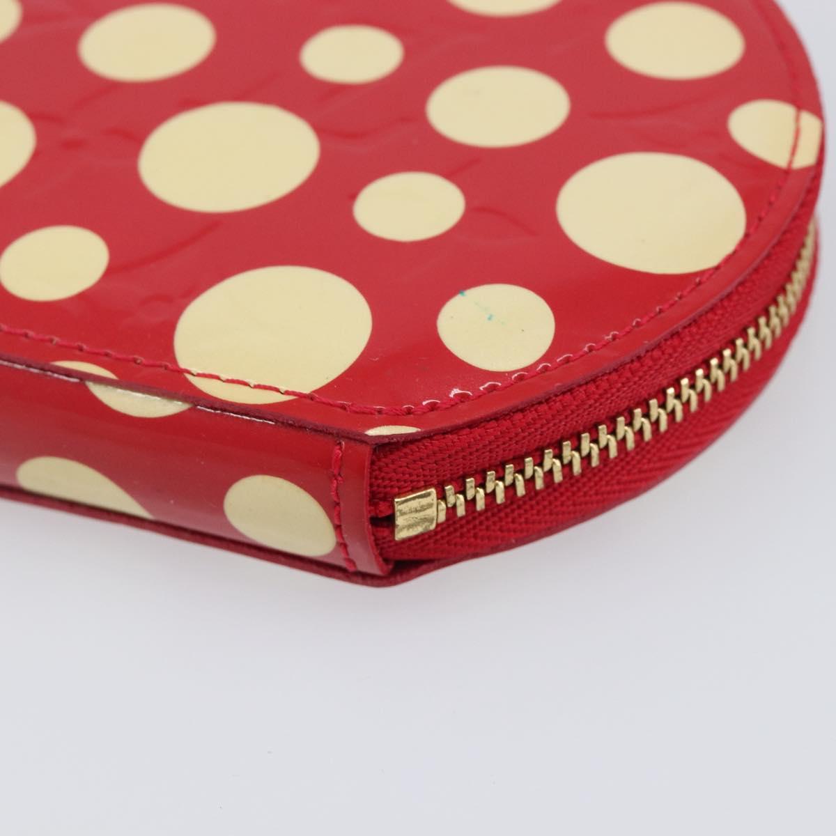 LOUIS VUITTON Vernis Dot Infinity Porte Monnaie Chapeau Red M91570 Auth bs36828A