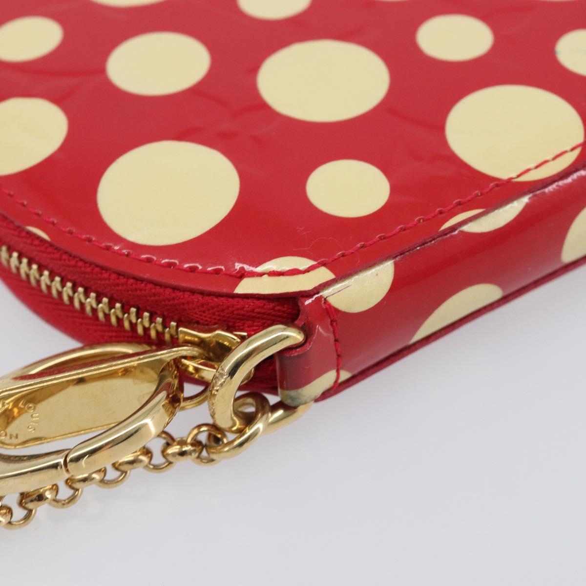 LOUIS VUITTON Vernis Dot Infinity Porte Monnaie Chapeau Red M91570 Auth bs36828A