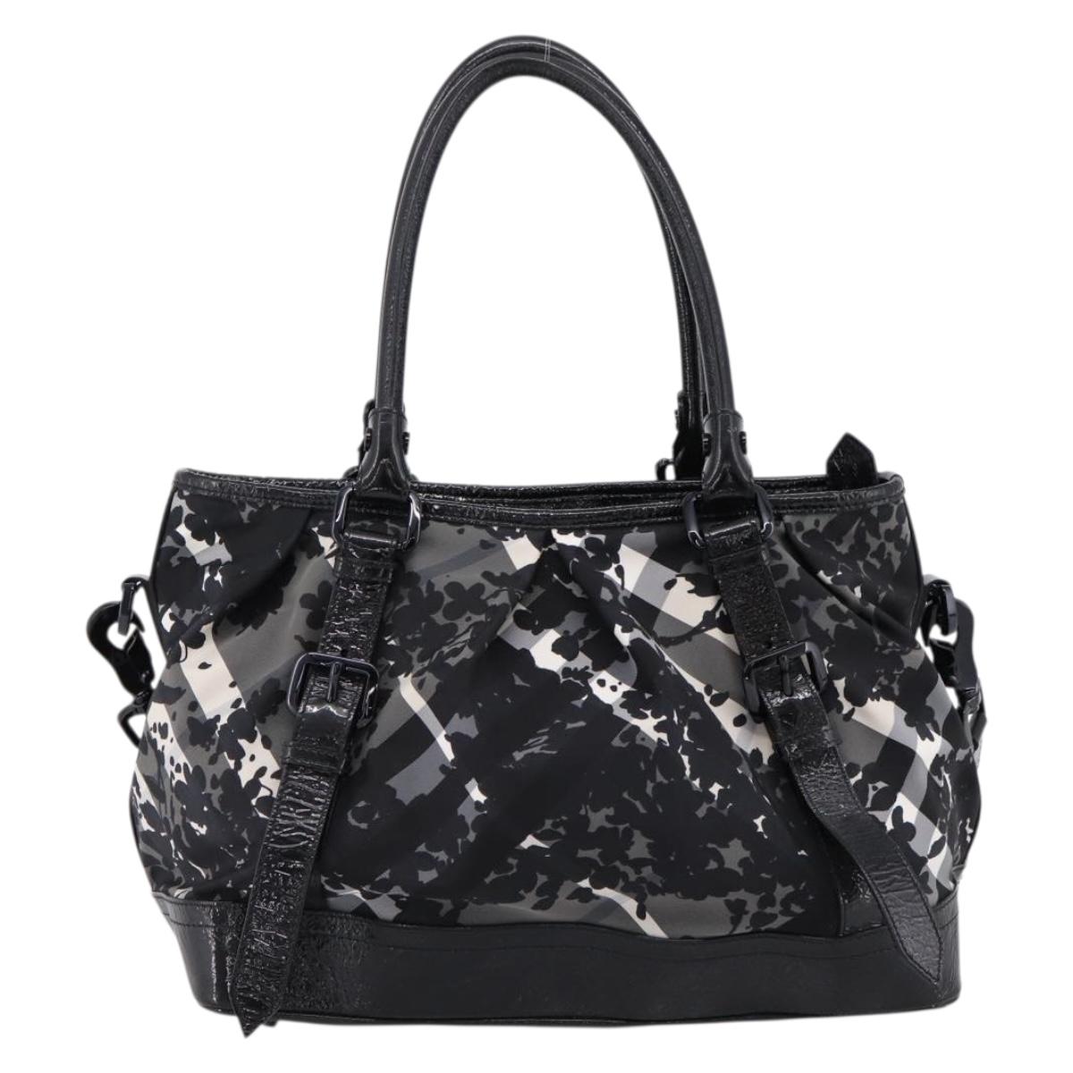 BURBERRY Tote Bag Nylon 2way Black Auth bs36829A