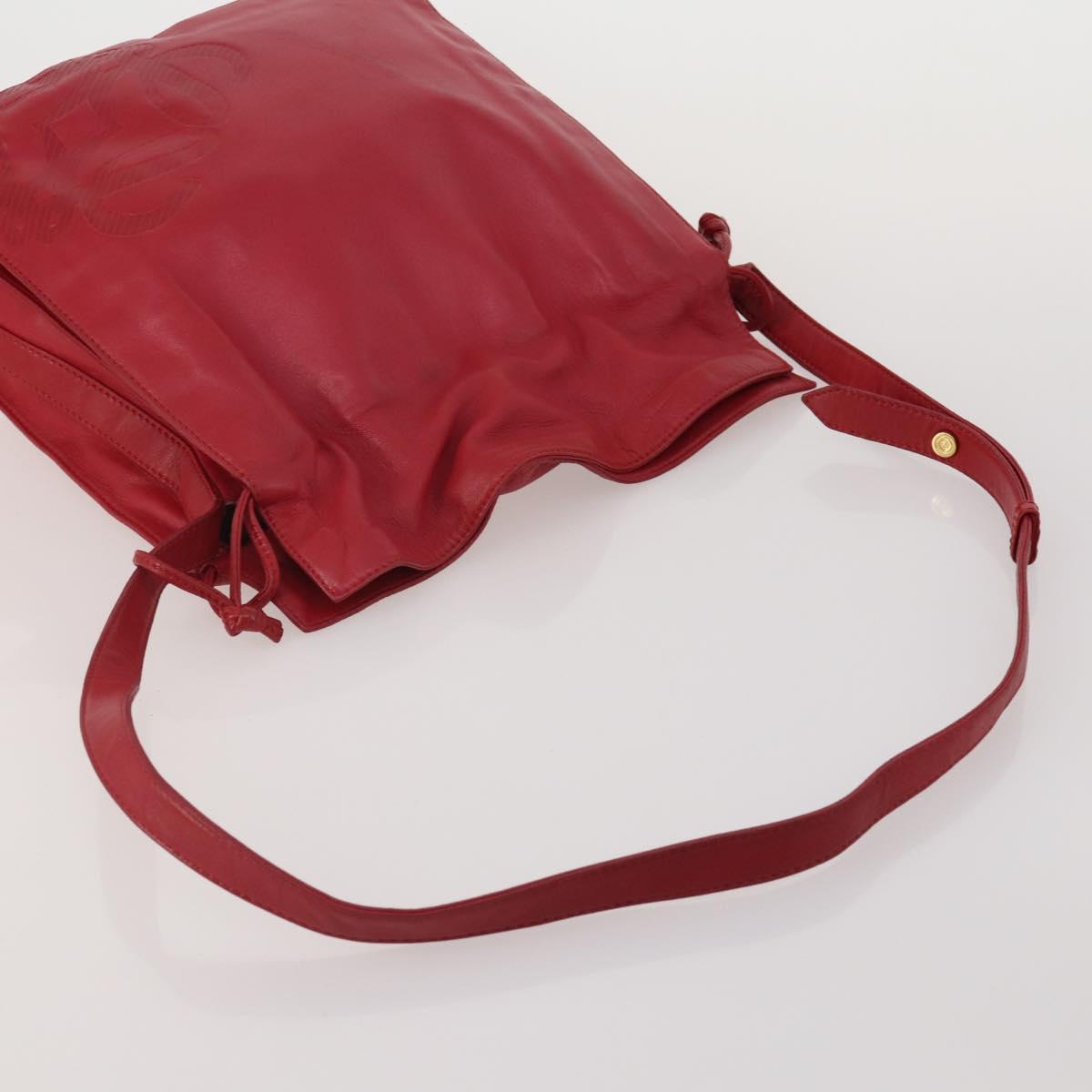 LOEWE Shoulder Bag Leather 4 Set Black Brown Red Auth bs36830