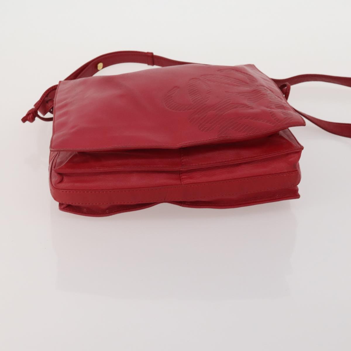 LOEWE Shoulder Bag Leather 4 Set Black Brown Red Auth bs36830