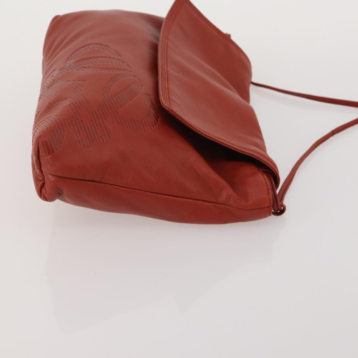 LOEWE Shoulder Bag Leather 4 Set Black Brown Red Auth bs36830