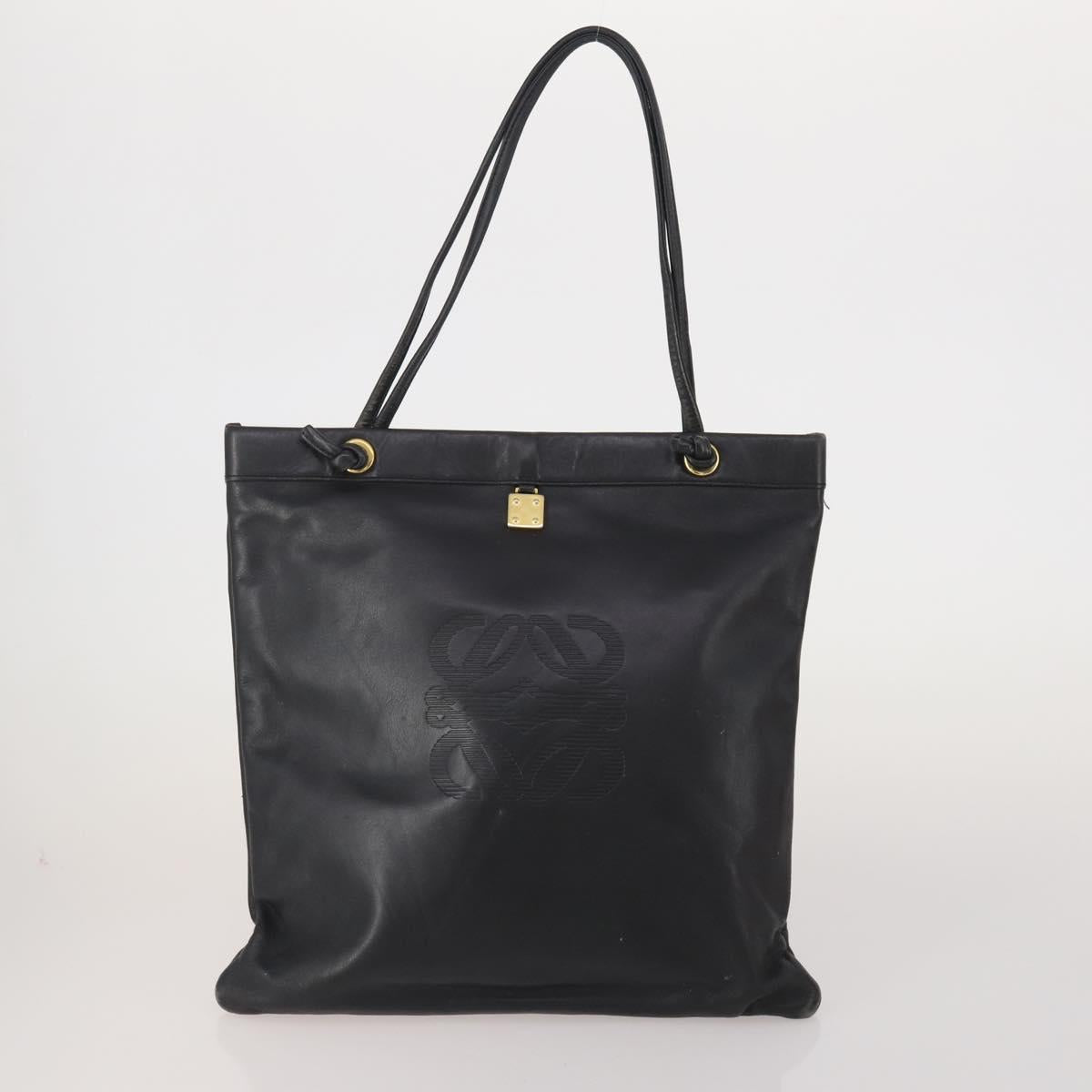 LOEWE Shoulder Bag Leather 4 Set Black Brown Red Auth bs36830