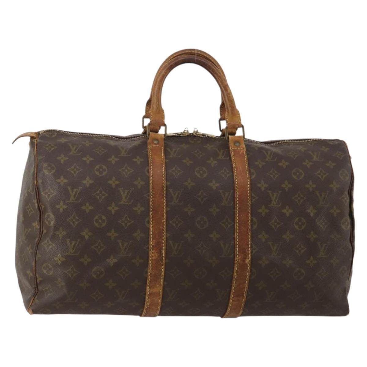 LOUIS VUITTON Monogram Keepall 50 Boston Bag M41426 LV Auth bs36833