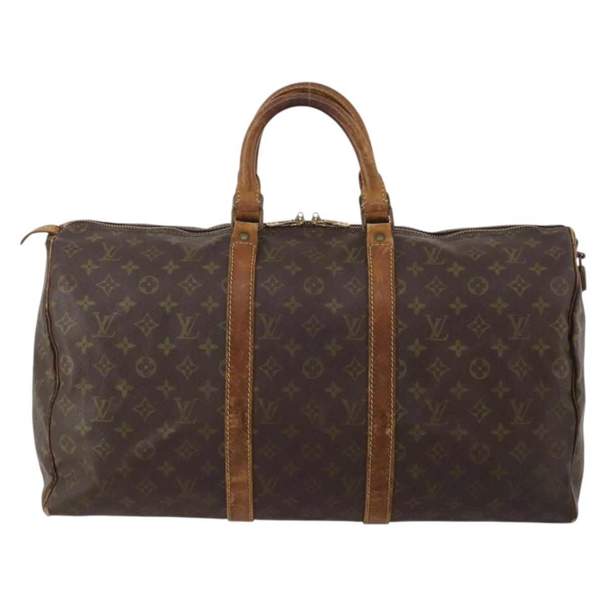LOUIS VUITTON Monogram Keepall 50 Boston Bag M41426 LV Auth bs36833