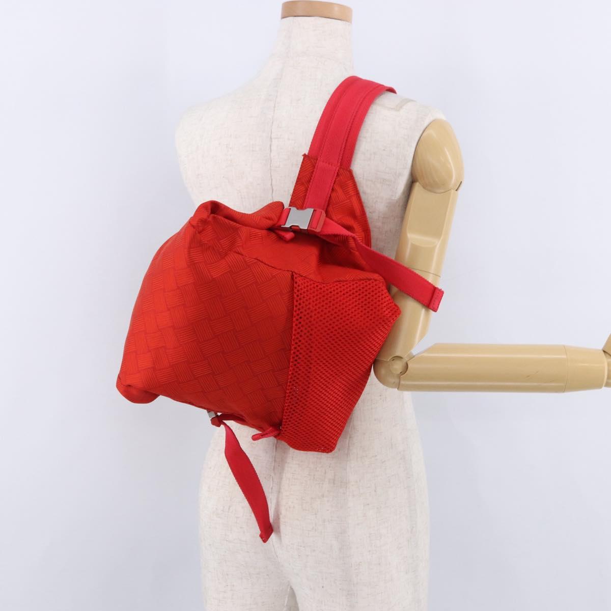 BOTTEGA VENETA Body Bag Nylon Red Silver Auth bs36846V