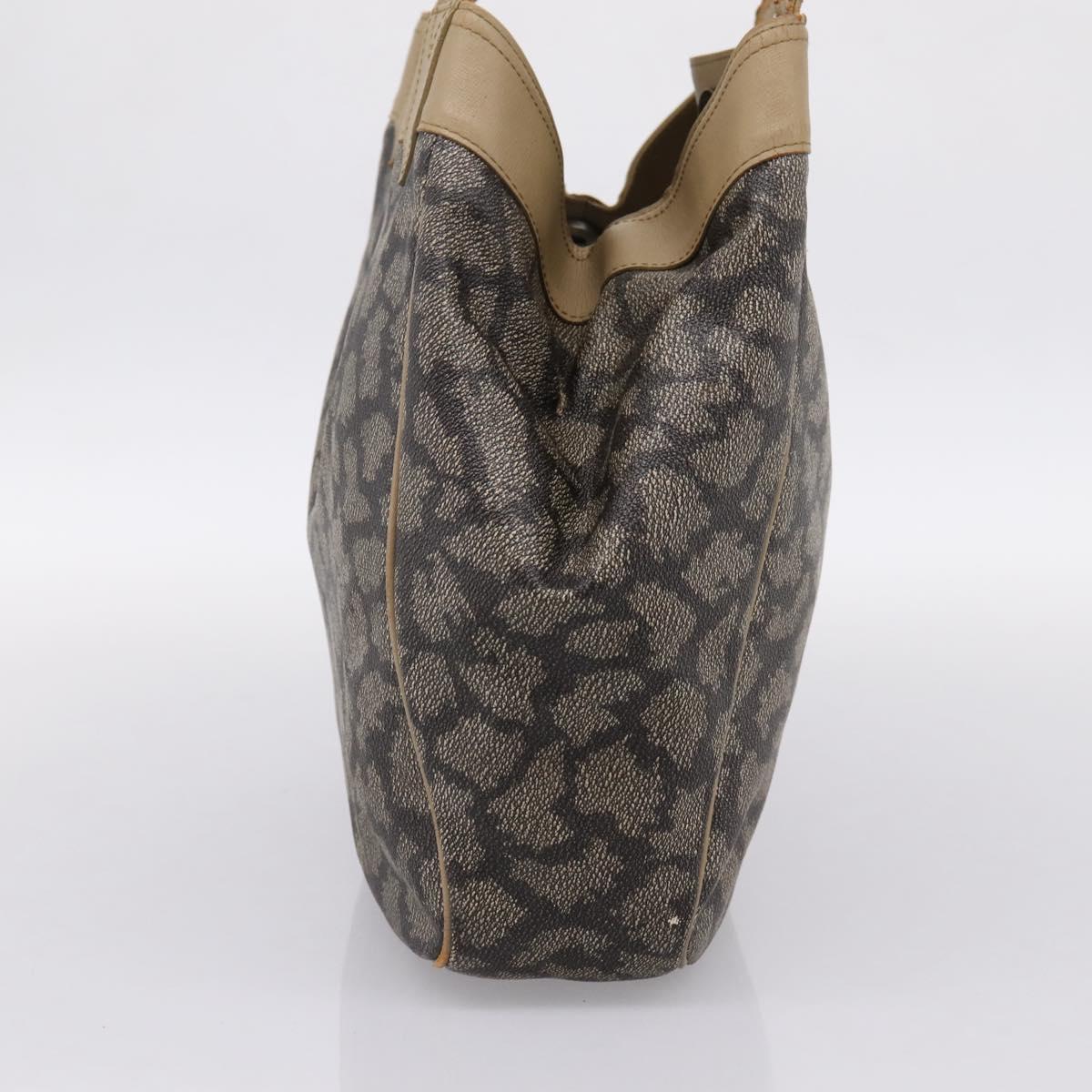 SAINT LAURENT Shoulder Bag PVC Canvas Black Gold Auth bs36847