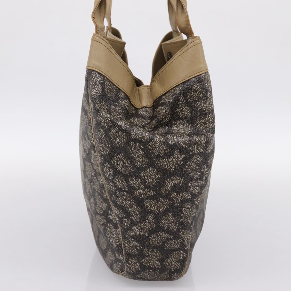 SAINT LAURENT Shoulder Bag PVC Canvas Black Gold Auth bs36847