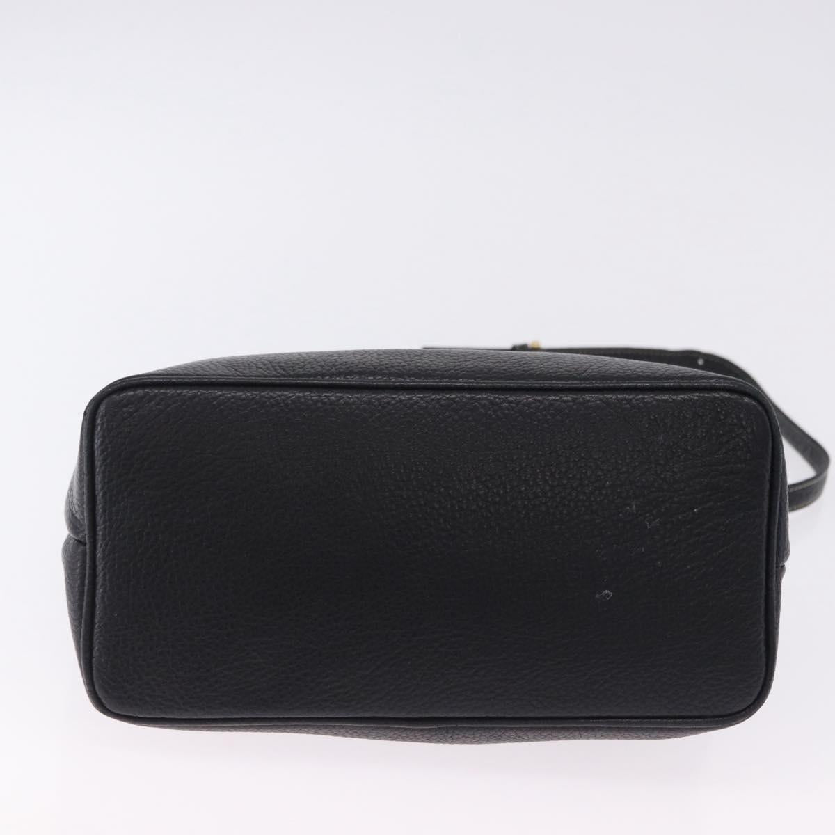 BALLY Hand Bag Leather 2way Black Gold Auth bs36848