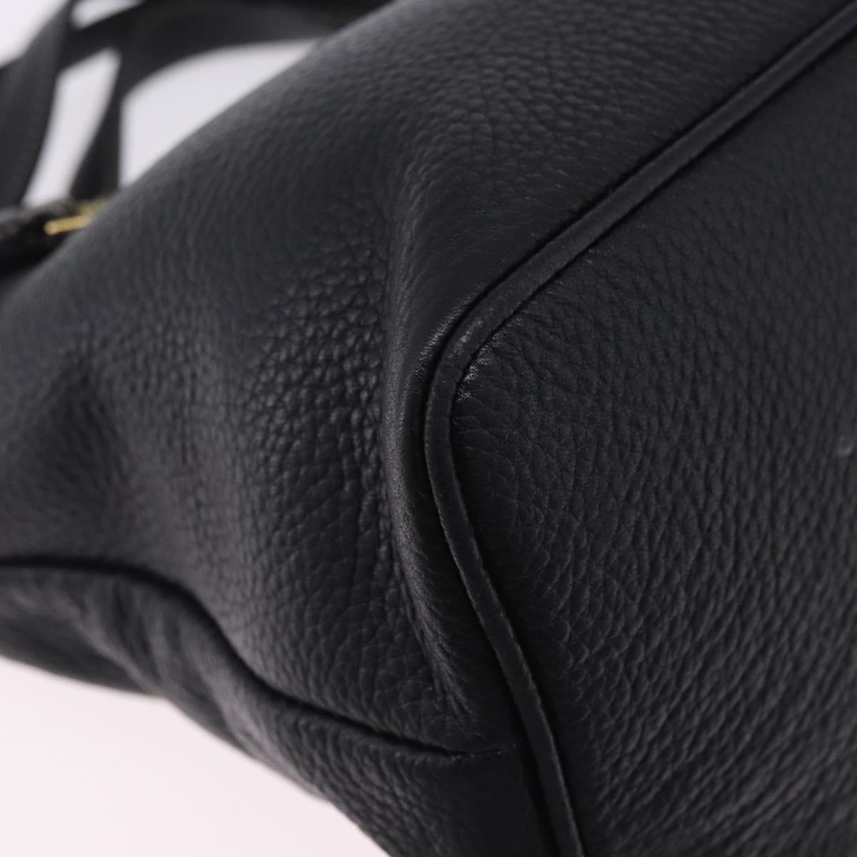 BALLY Hand Bag Leather 2way Black Gold Auth bs36848