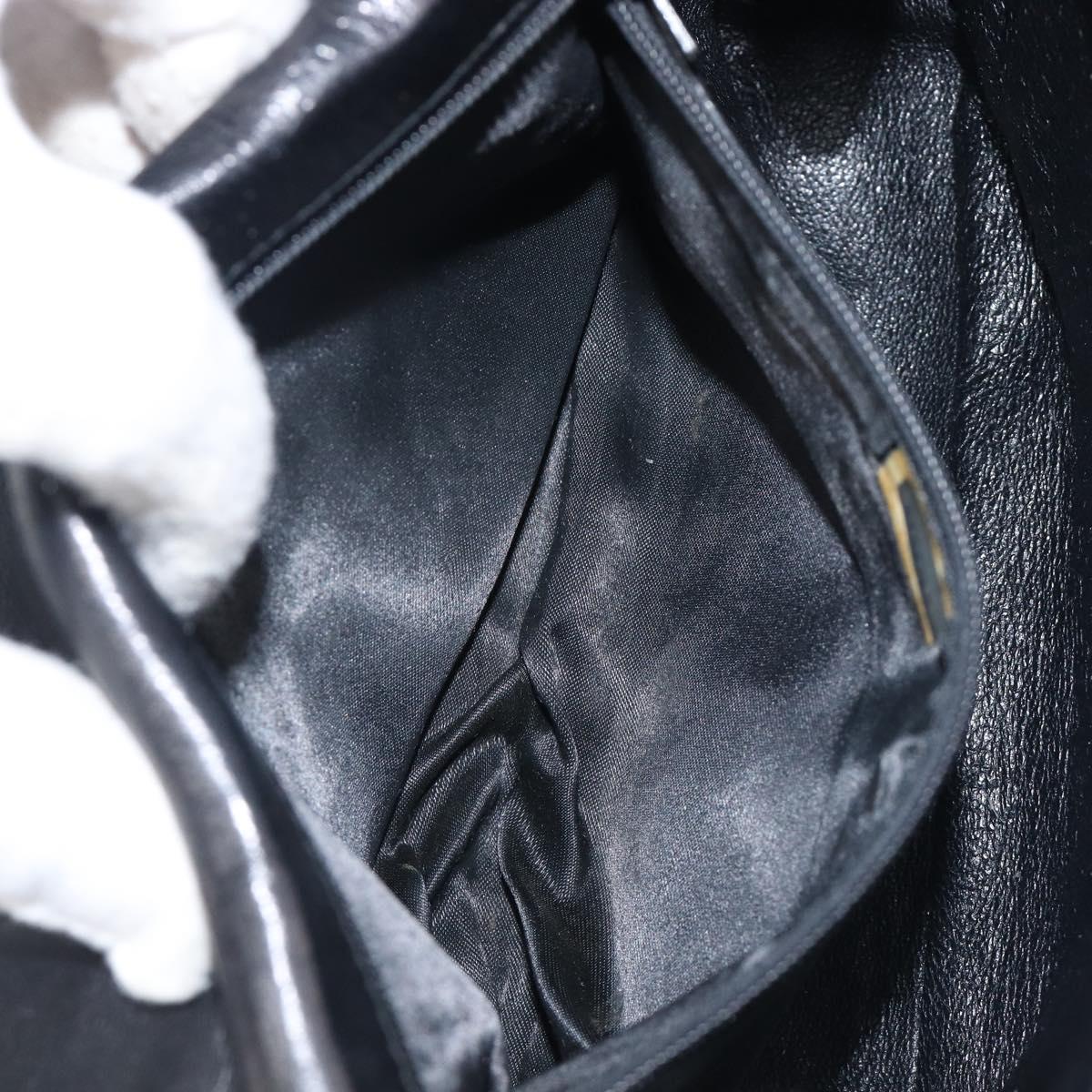 CHANEL Matelasse Chain Shoulder Bag Lamb Skin Black Gold CC Auth bs36849A