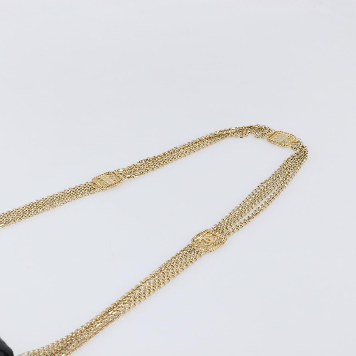CHANEL Matelasse Chain Shoulder Bag Lamb Skin Black Gold CC Auth bs36849A