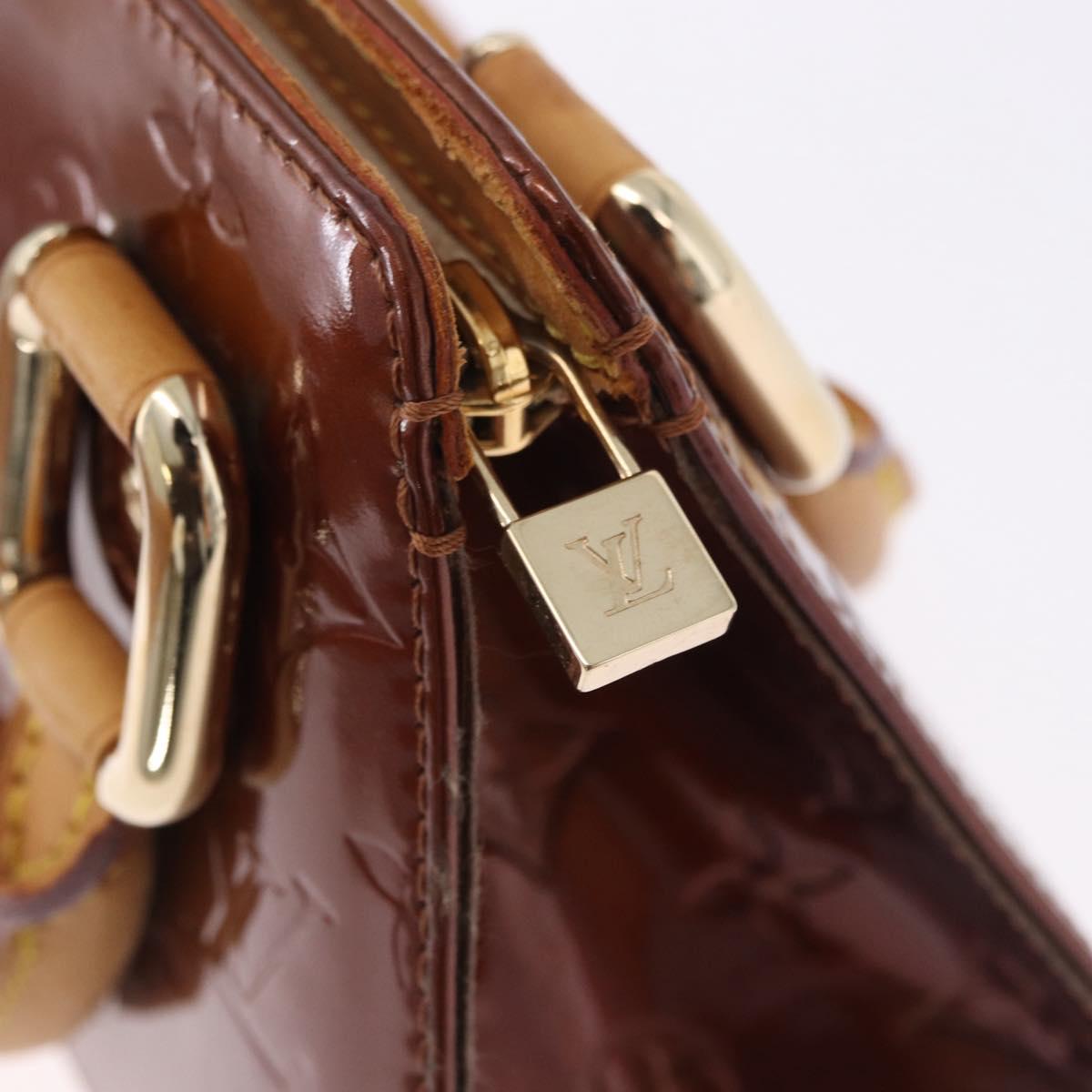 LOUIS VUITTON Monogram Vernis Mini Forsythe Bag Bronze M91120 LV Auth bs36851