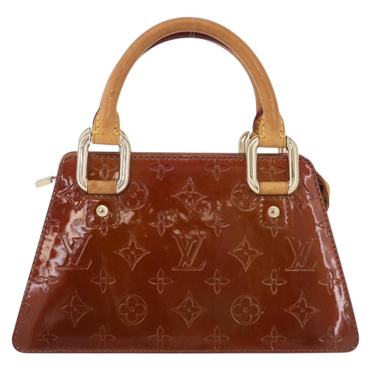LOUIS VUITTON Monogram Vernis Mini Forsythe Bag Bronze M91120 LV Auth bs36851