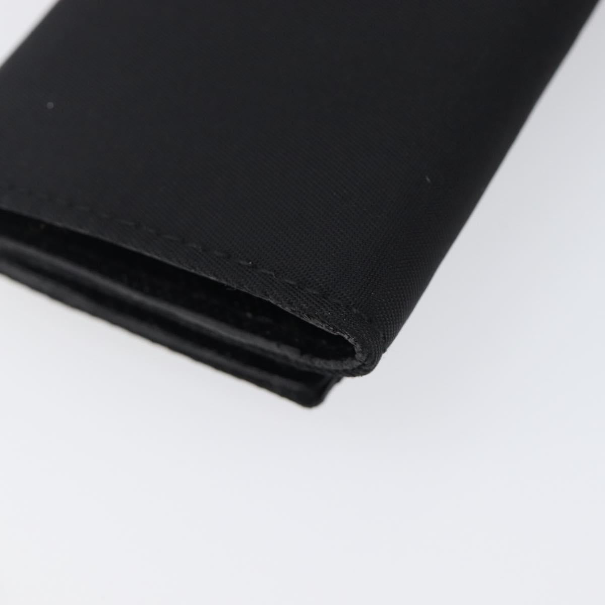 PRADA Key Case Nylon Black Silver Black Auth bs36854